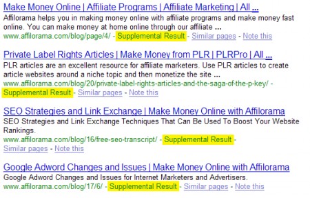 Google Supplemental Results