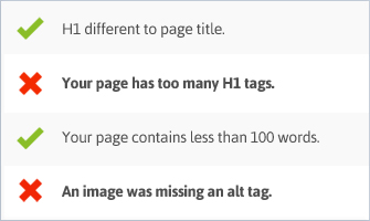 Use Site Analysis to review SEO warnings
